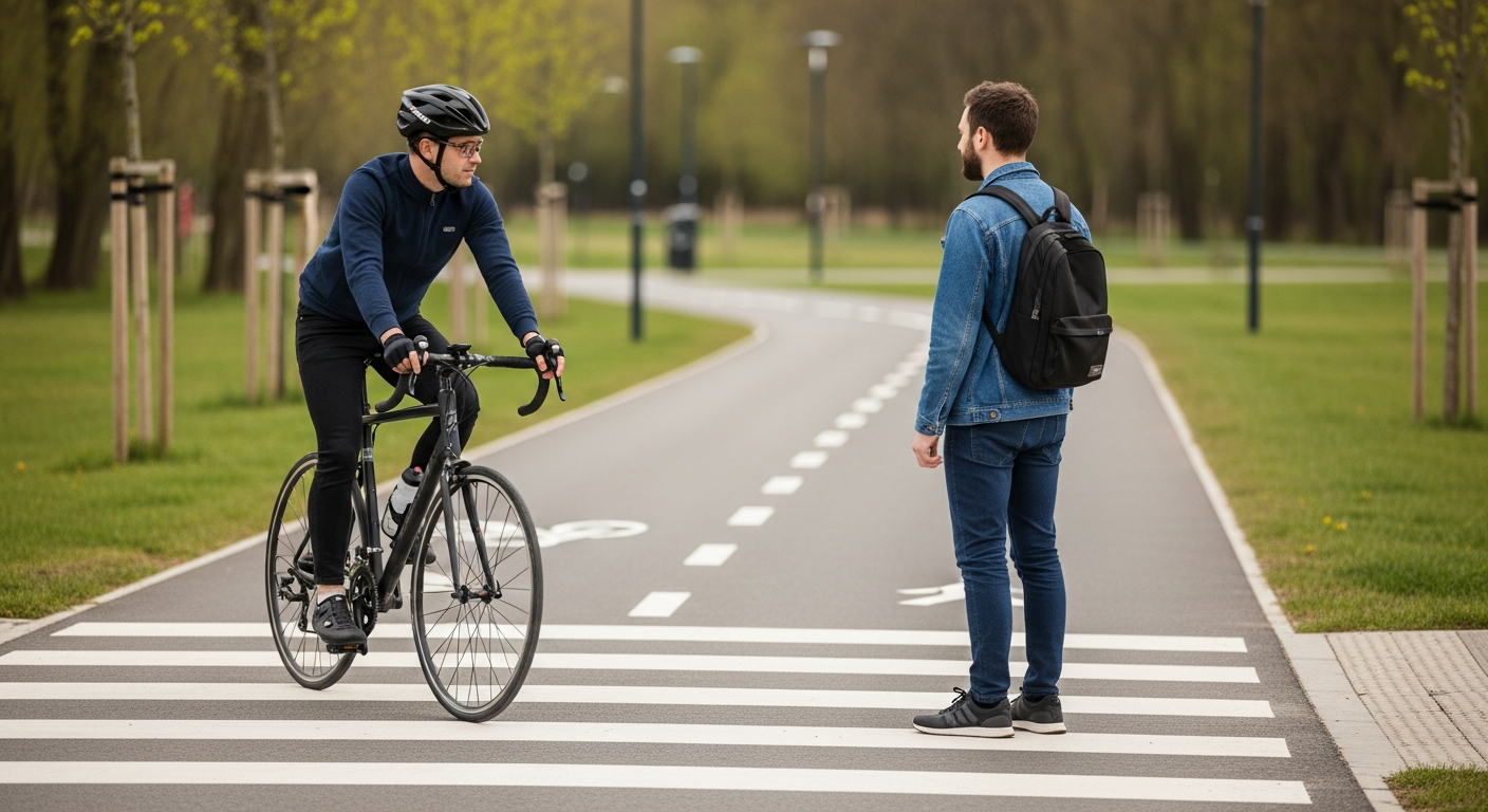 Pierwszeństwo na ścieżce rowerowej